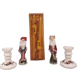 Vintage Pfaltzgraff Christmas Heritage Vintage Avon Winter Rose Santa Candle